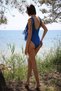 Women's Tasseled Swimsuit Cobalt Blue - 5