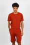 Men's Cotton Lacoste Bottom Top Capri Pajama Suit Cream - 3