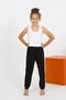 Girl's Zero Sleeve White Combed Cotton Pajama Set - 4
