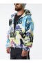 Full Graffiti Patterned Zippered Men's Plush Jacket Coc3607 - 6