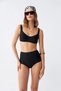 Women's Black Padded Square Neck High Waist Bikini Set - 3