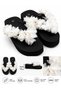 Mia Floral Flip Flops Black Beach Slippers Flip Flops Beach Party Slippers 4.5 cm - 4