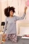 Women's Long Sleeve Combed Cotton Pajama Set Gray - 2
