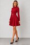 Women's Long Sleeve Half Turtleneck Draped Short Modal Dress with Waist Buckle Stylish Casual Office and Timeless Elegance Dress - 3
