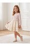 Cotton Girls' Special Design Rabbit Embroidered Layered Ruffle Dress - 2