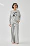 Women's Gray Sleep Mode on Oversize 2 Thread Sweatpants Home Wear Set