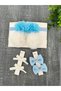 Baby Girl Blue Ecru Bandana Buckle Set - 2
