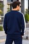 Men's Striped Detsyli Crewneck Sweatshirt with Pockets - 2