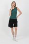 Women's Thick Strap Cotton Combed Shorts Set Green - 5