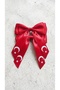 October 29Th Republic Day Themed Set of 2 Hair Clips with Turkish Flag and Red Satin Bow Alligator Clips