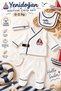 Newborn Hospital Release 5-Piece Baby Boy Set 100% Cotton Sailor Pattern Bodysuit Pants Hat Gloves Bib 0-3 Months