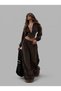 Gorgeous French Velvet Corset Detailed Top and Bottom Set with Wide Legs