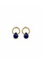Navy Blue Drop Shaped Gold Earrings