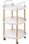 Round Side Table -3 Tier White - Versatile Space-Saving Elegant Design End Coffee Side Table Nightst