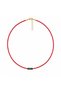 Vela Malachite and Red Crystal Minimal Steel Necklace - 2