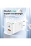 BTC-25 45W GaN Fast Charger Dual Port PD 3.0 USB-C + USB-A, EU Plug, With USB -C to Lightning Cable - White - 3
