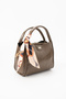 Twilly Women's Faux Leather Scarf Detailed Stylish Hand and Shoulder Bag Mink - 4