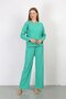 Women's Wrinkled Fabric Pajama Set Green