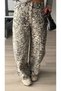 Beige leopard pattern gabardine baggy trousers - 2