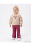 Girl's Winter 3-Strand Ribbon Heart Detailed, Collared, Thick Tracksuit Set for Ages 2-3-4-5-6 - 2