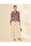 Women Burgundy And Ivory Printed Blouse - 2