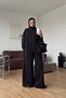 Women's Black Hijab Oversized Tunic and Wide-Leg Pants Two-Piece Set Nms106 - 4