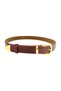 Women's Burgundy Patterned Pu Leather Belt, Gold 3-Piece Accessory Buckle Detail, 3 Cm, Compatible with Trousers and Jeans. - 7