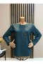 Women's Middle-Aged and Older Women's Winter Mother's Combed Cotton Blouse with Pendant Collar