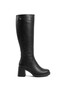 Zrne-C10 Premium Black Thick Heeled Long Boots 7 cm - 2