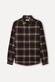 Men's Brown Plaid Regular Fit Long Sleeve Shirt