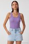 2-Piece Ribbed Thick Strap Knitted Undershirt Lhj0002 Lila Pink - 2