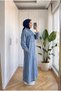 Women's Denim Jeans Dress Buttoned Pocketed Long Dress 135 cm - 3