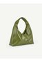 Oil Green Shk356 Vintage, Soft Form, Wide Shopper, Women's Shoulder Bag - 4