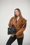 Women's Leather Look Mini Hand and Shoulder Bag with Heart Charm and Metal Buckle Detail Stylish Daily Bag Black 18480 - 3