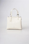 Women's Leather Look Mini Hand and Shoulder Bag with Heart Charm and Metal Buckle Detail Stylish Daily Bag White 18480 - 6