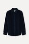 Men's Navy Blue Regular Fit Long Sleeve Velvet Shirt