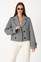 Women's Double-Breasted Collar, Double-Buttoned Belt Detail, Comfortable Fit, Short Cashmere Coat - 3