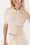 Cream Color Short Sleeve Cotton Knitwear Set - 6