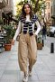 Stone Waist Elasticized Balloon Jeans Pants Per0107 - 2