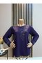 Women's Middle-Aged and Older Women's Winter Mother's Combed Cotton Blouse with Pendant Collar