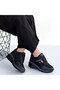 Geja Black Leather Lace-Up Sports Shoes - 4
