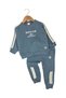 Boys' Winter 3-Thread Ribbed Print Detailed Thick Tracksuit Set for Ages 2-3-4-5-6