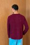 Men's Sierre Henley Collar Thessaloniki T-Shirt Burgundy - 5