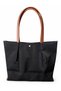 Women's Black Three-Compartment Tote Shoulder Bag - 3