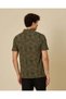Men Olive Printed Polo T-Shirt - 3