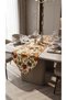 Duck Fabric Triangle-Tipped Runner 40X150 cm – Pumpkin, Autumn Leaf, and Grape Patterned, Water Repellent Stain-Resistant Table Runner - 3