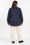 Collar Zipper Detail Large Size Knitted Modal Sweatshirt Navy Blue - 4