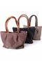 Women's Black Three-Compartment Tote Shoulder Bag - 8