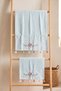Tasseled and Embroidered Bath Towel Set |   70X140 cm Bath Towel, 50X90 cm Hand-Face-Hair Towel |   100% Cotton Hammam Set |   Dowry Box, Premium Set - 2