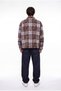 Men's Plaid Long Sleeve Oversize Shirt Brown - 5